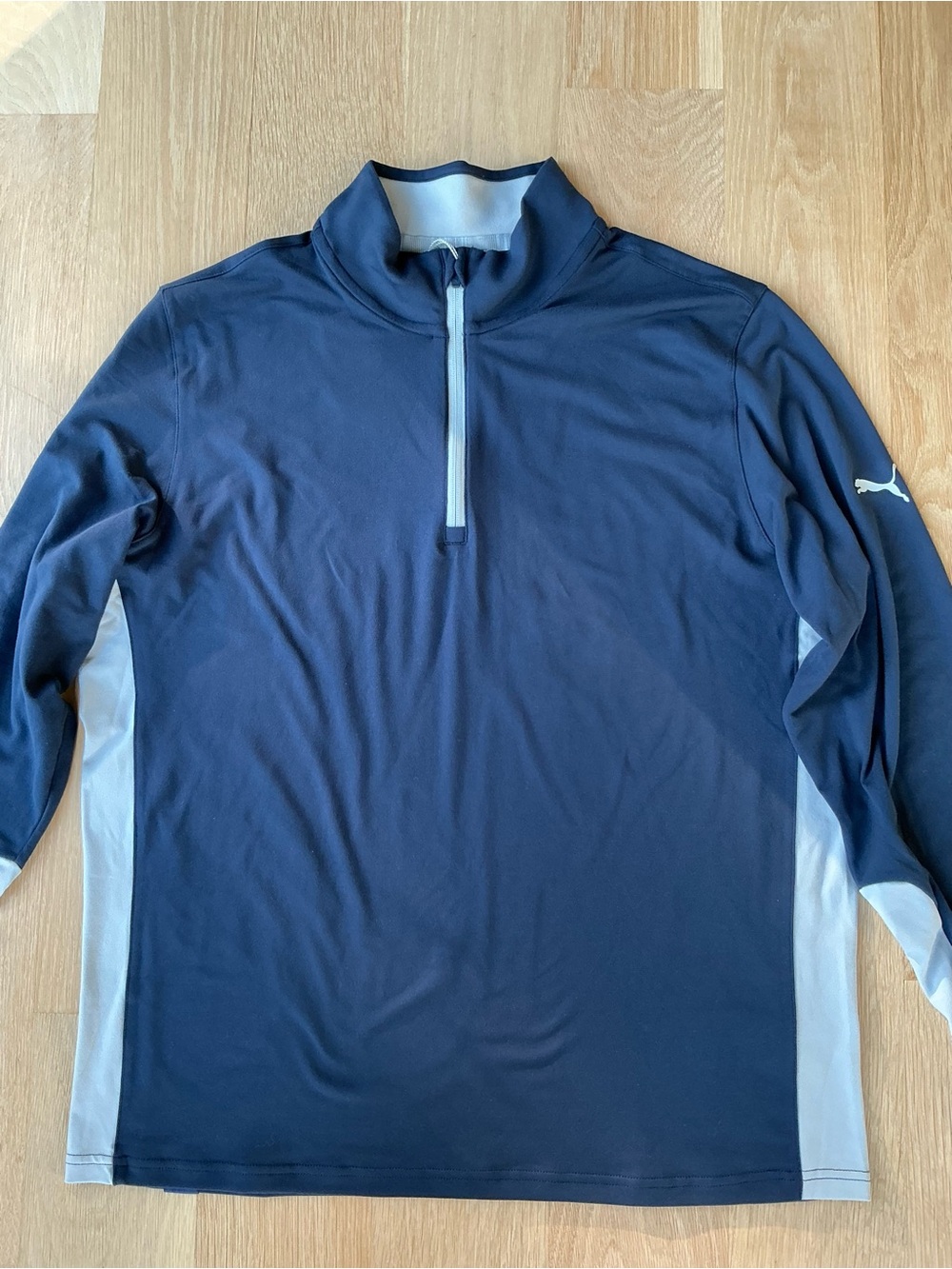 Puma Golf Gamer Moisture Wicking 1/4 Zip Navy Pullover Men’s Size Large NWT